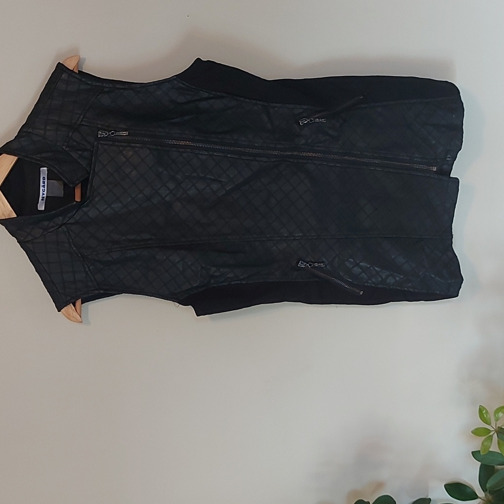 Faux leather vest